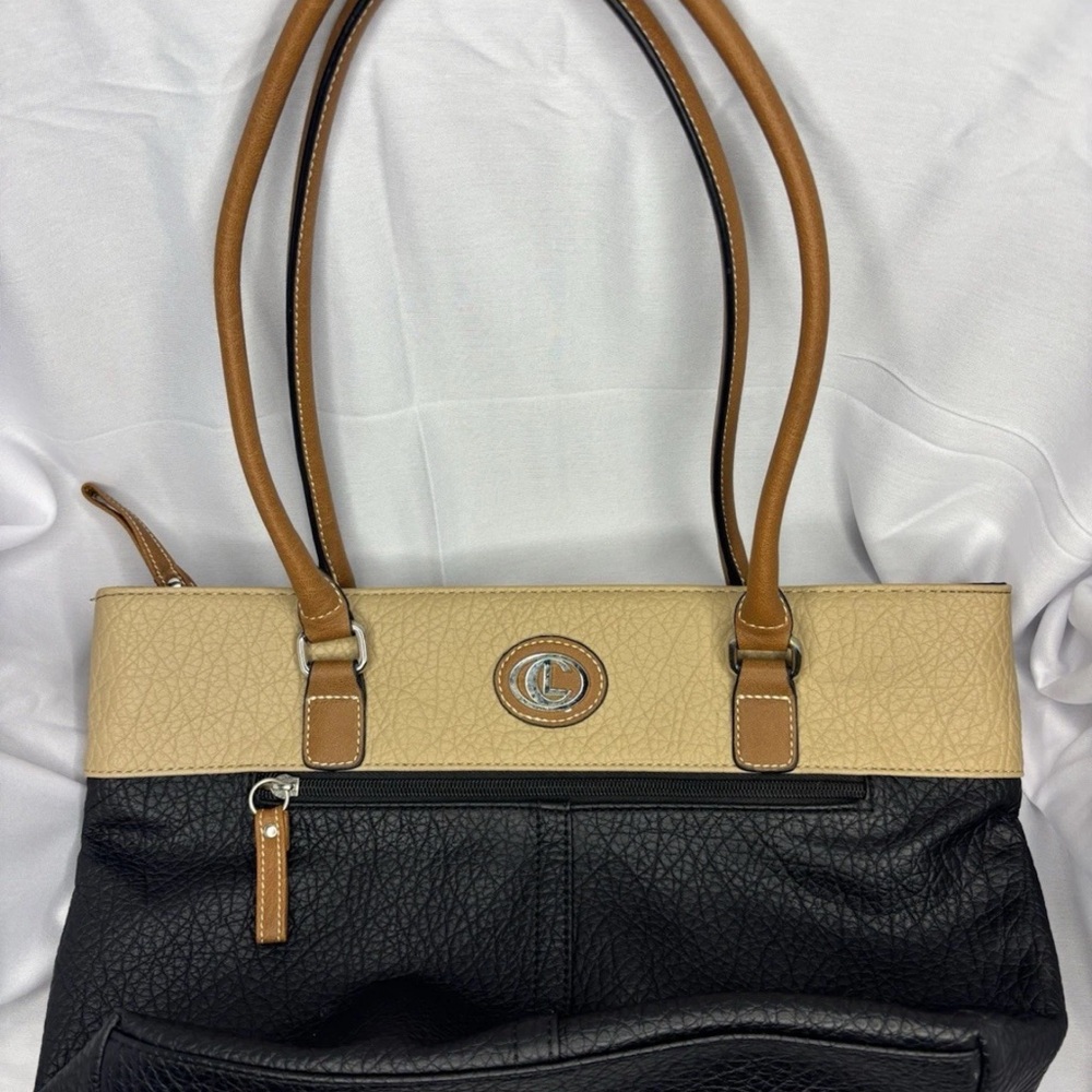 Christian Lacroix Black and Tan Shoulder Bag